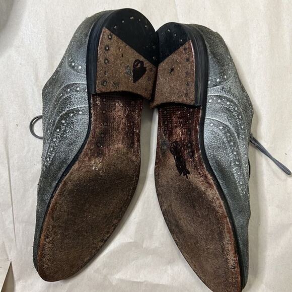 JOHN VARVATOS‎ SID BROGUE WING OXFORD SMOKE SHOES SIZE 8M - Picture 5 of 6